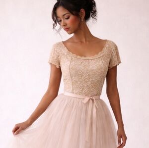 Ballet Fairy Romantic Feminine Dainty Coquette Y2K Vintage Lace Top Size Medium